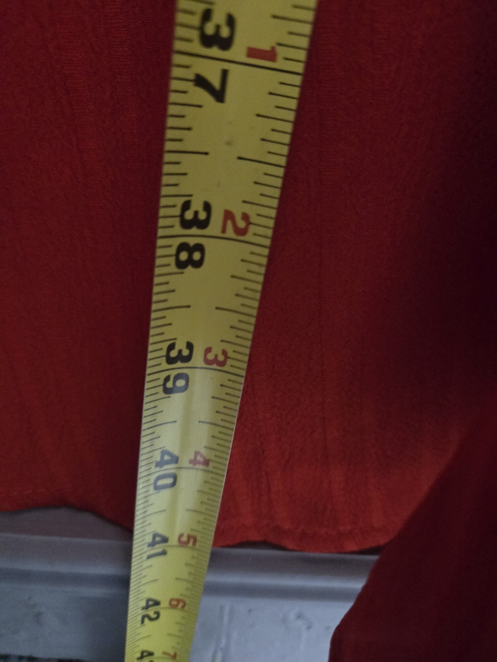 Red Flutter Sleeve V-Neck Wrap Dress - Picture 4 of 5